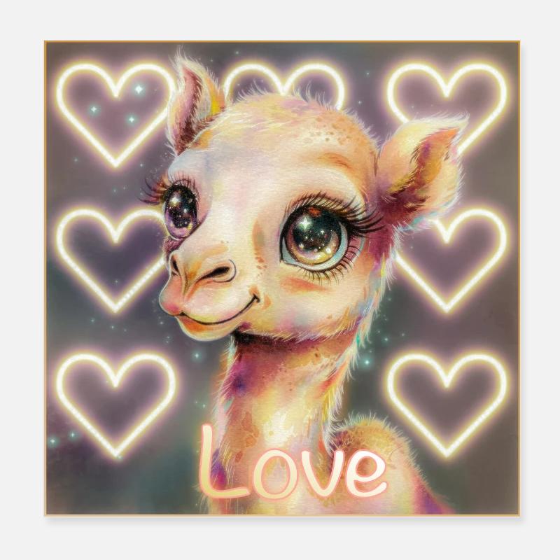Kamel love Poster 20x20 cm