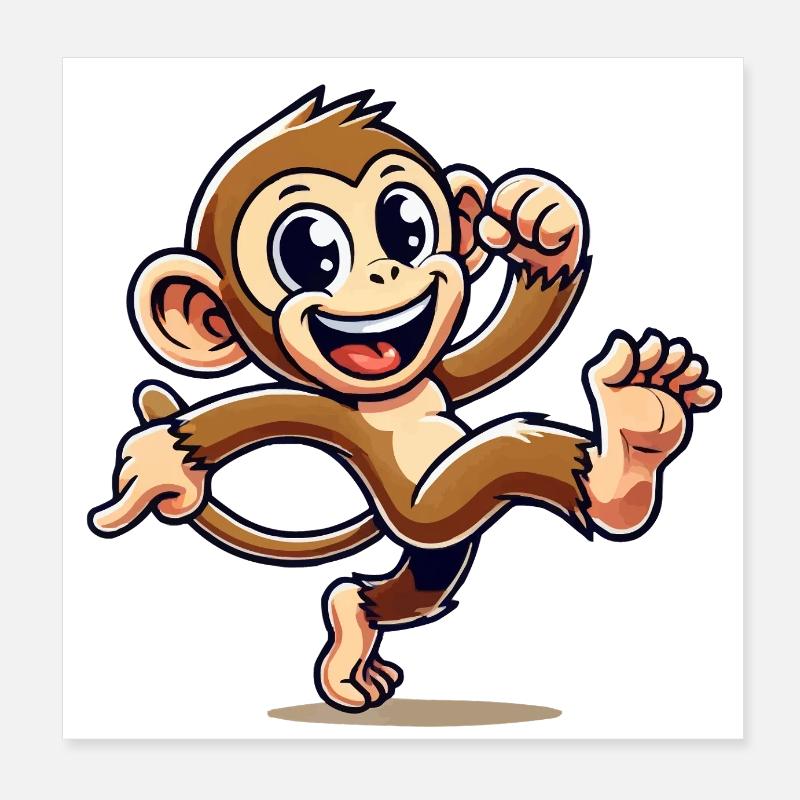 Bande dessinée Singe Poster 20 x 20 cm