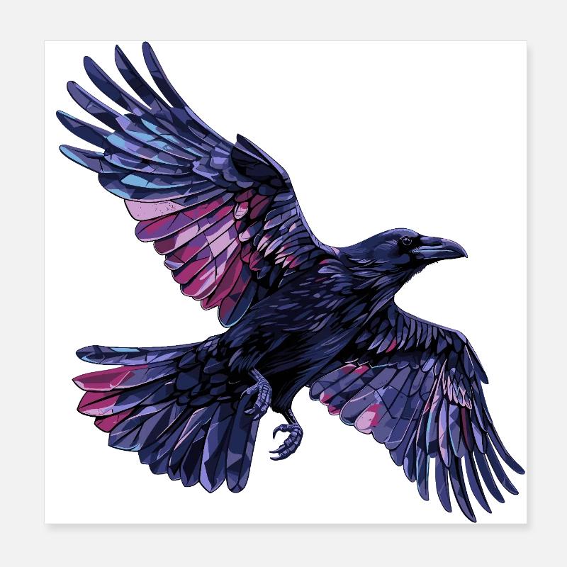 Raven Crow Poster 8" x 8" (20x20 cm)