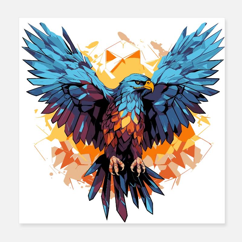Aigles en vol Poster 20 x 20 cm