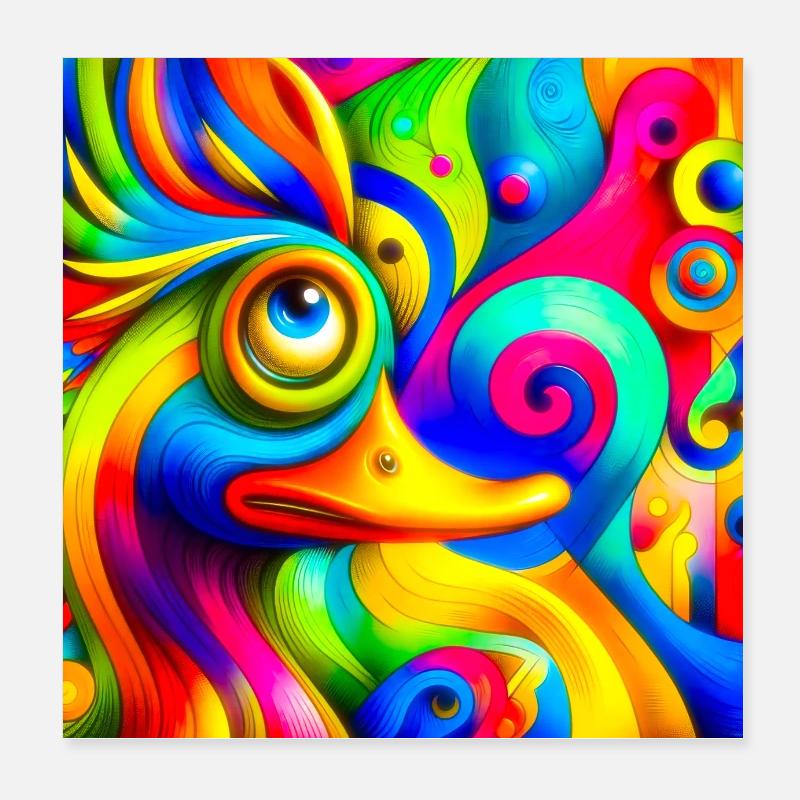 Peinture d’un canard Poster 20 x 20 cm