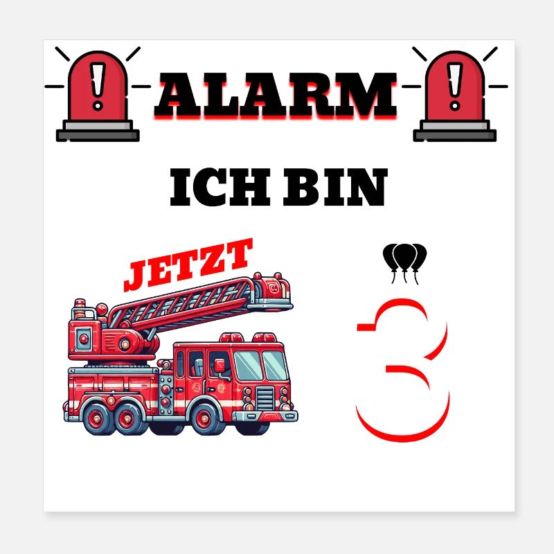 ALARM Ich bin jetzt 3 Poster 20x20 cm