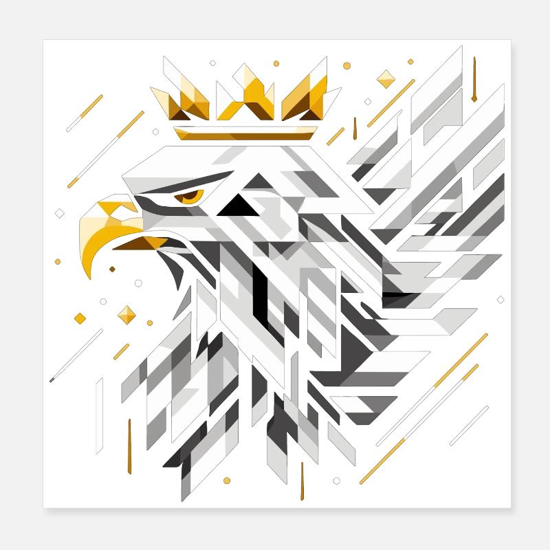 Poland White Eagle Flag Flag Geometry Gift Poster 8" x 8" (20x20 cm)