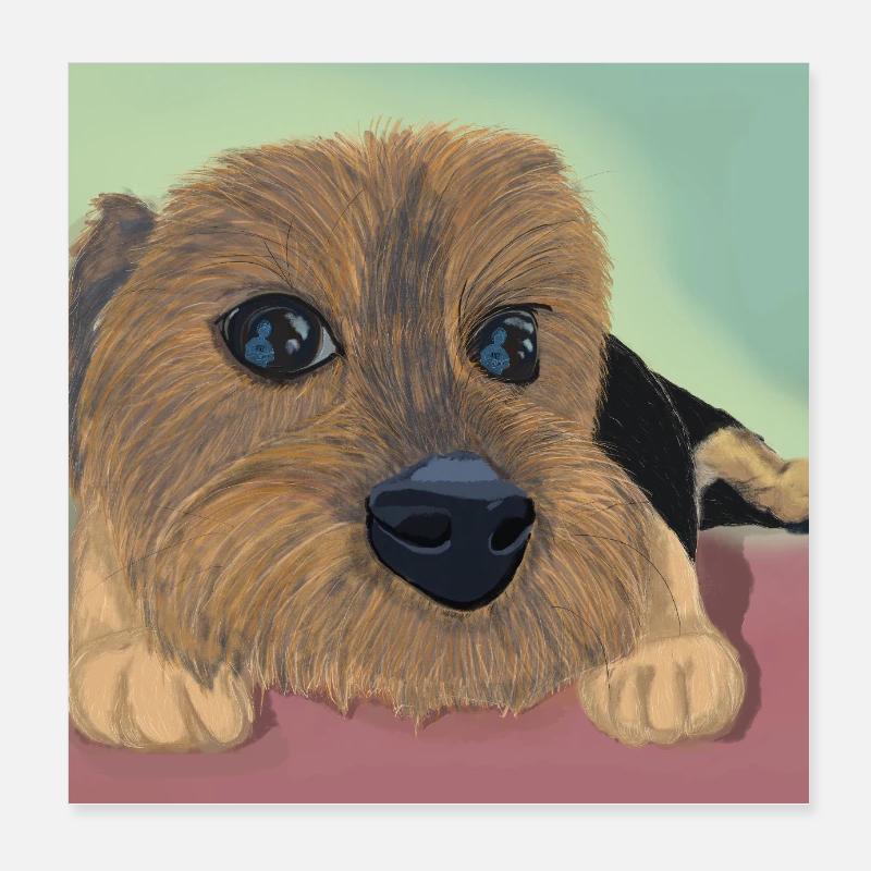 Hundeaugen oder Liebesreflex Poster 20x20 cm