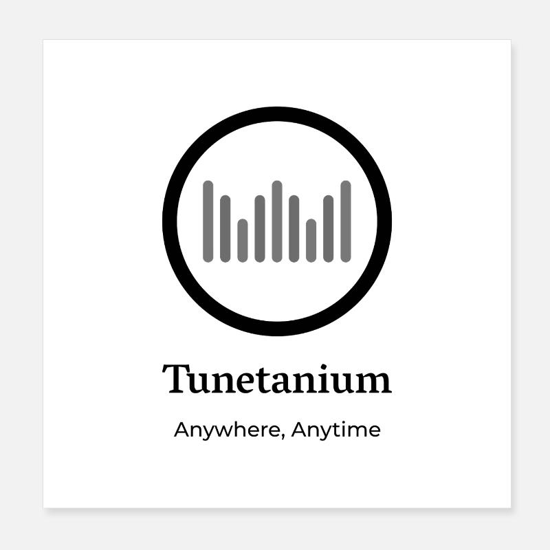 Tunetanium Logo Black Transparent Poster 20x20 cm