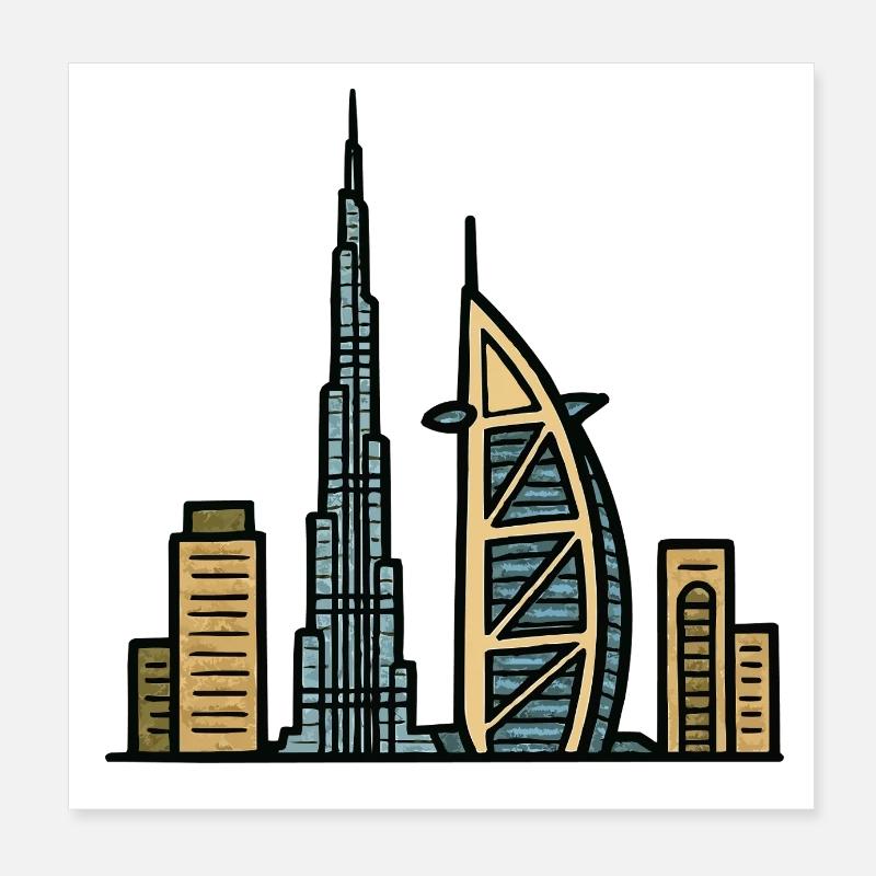 Horizon de Dubaï Poster 20 x 20 cm