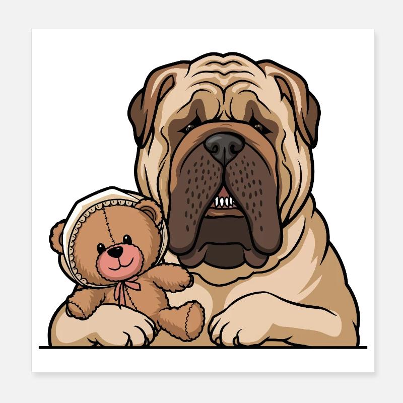 Dogue anglais Poster 20 x 20 cm
