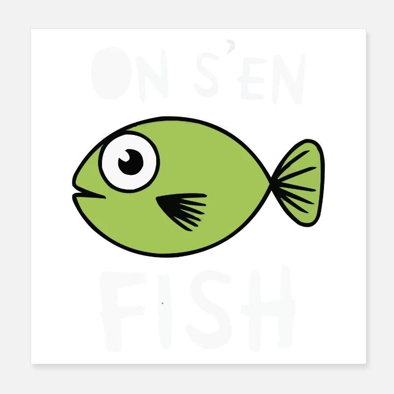 poisson on s'en fish Poster 20 x 20 cm
