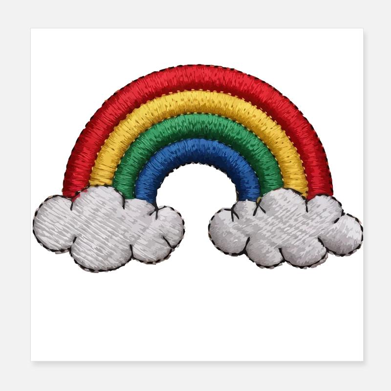 Regenbogen bestickt Poster 20x20 cm