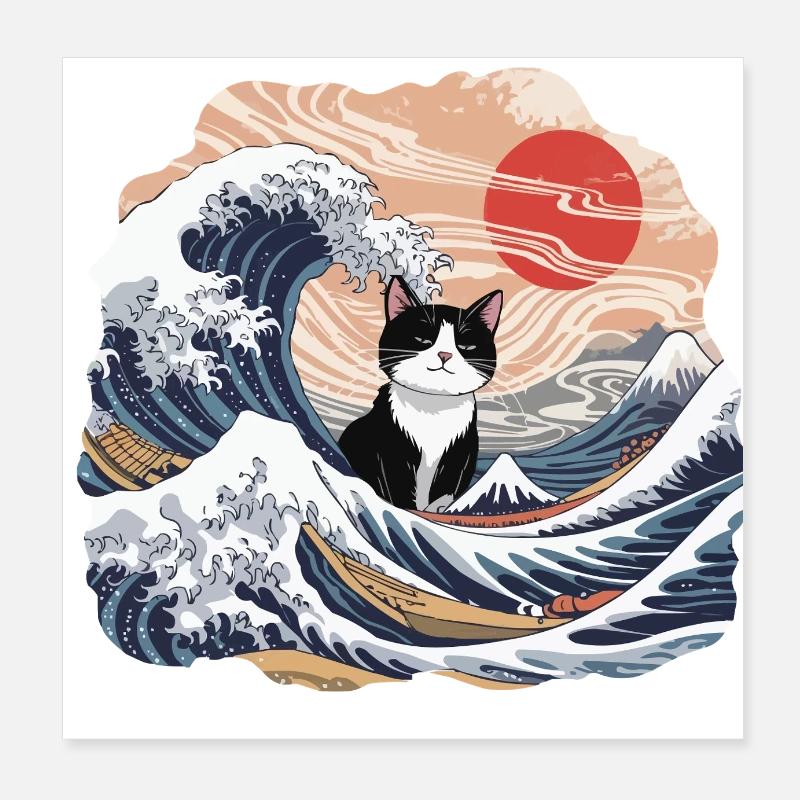 Vage Katze Poster 20x20 cm