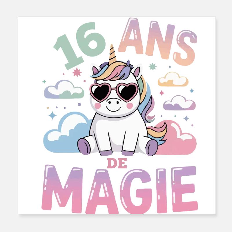 16 ans de magie Poster 20 x 20 cm