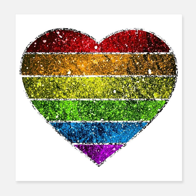 Kosmisches Regenbogenherz Poster 20x20 cm