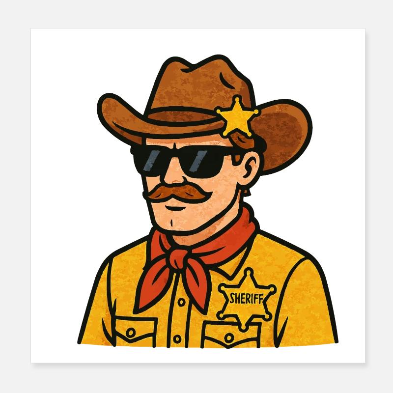cow-boy Poster 20 x 20 cm