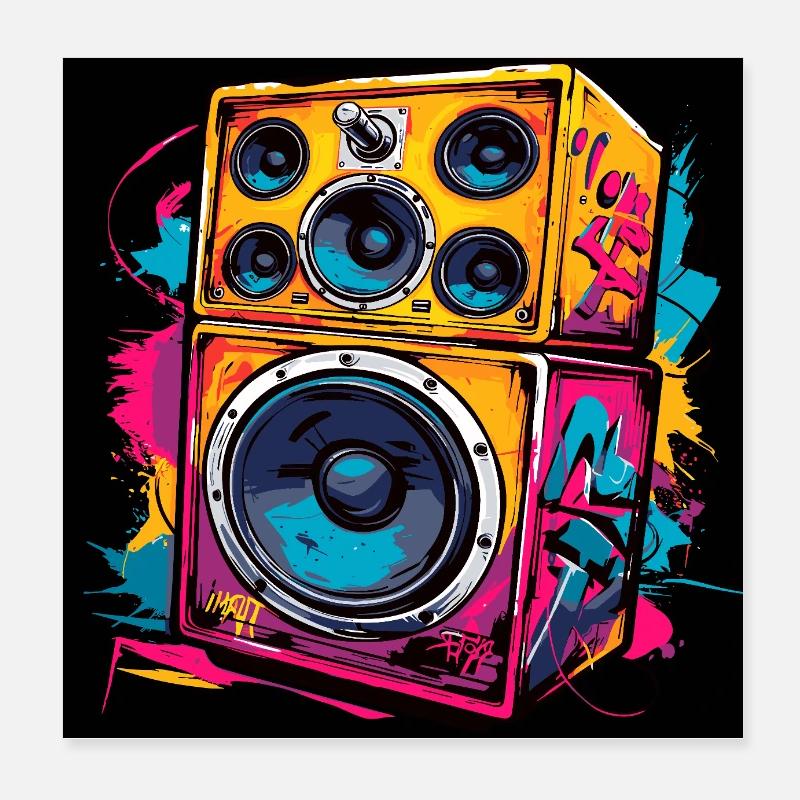 juke-box old school rétro Poster 20 x 20 cm