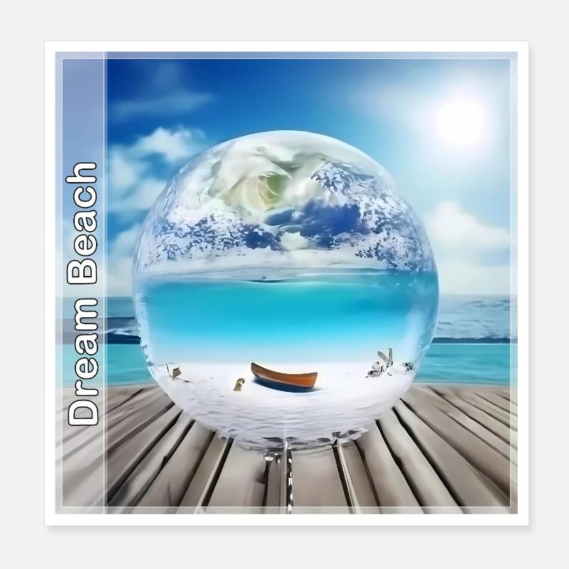 Beach - Poster 8" x 8" (20x20 cm) - white