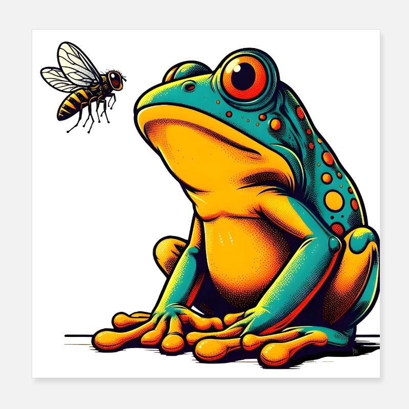 La grenouille et la mouche Poster 20 x 20 cm