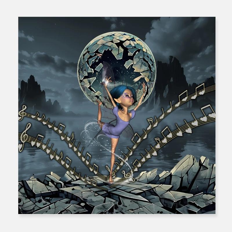 Balancing between music and magic Poster 8" x 8" (20x20 cm)