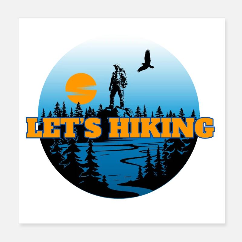 Lets hiking Poster 8" x 8" (20x20 cm)
