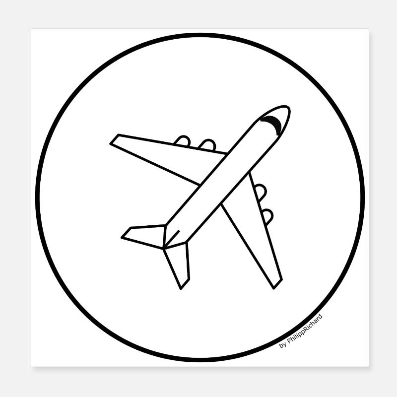 flugzeug minimalistisch Poster 20x20 cm