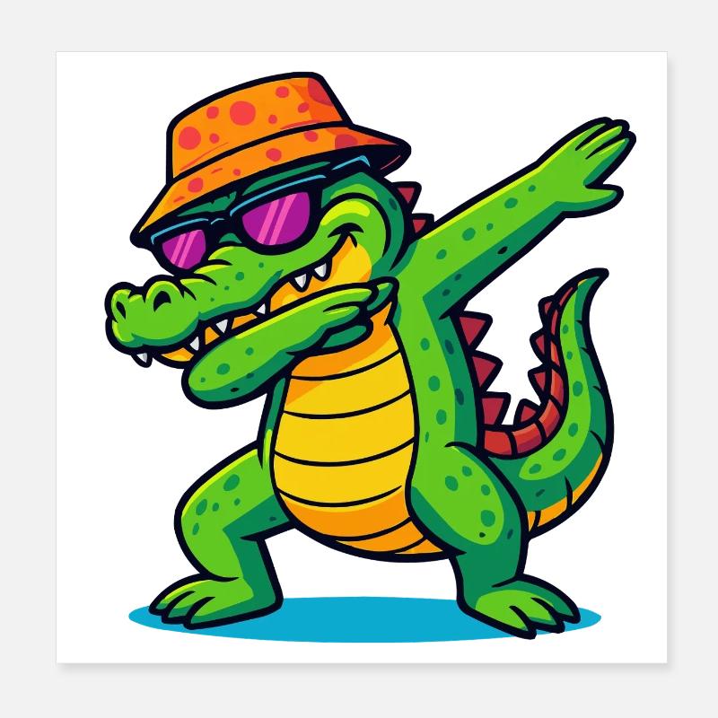 Tamponnage de crocodile Poster 20 x 20 cm