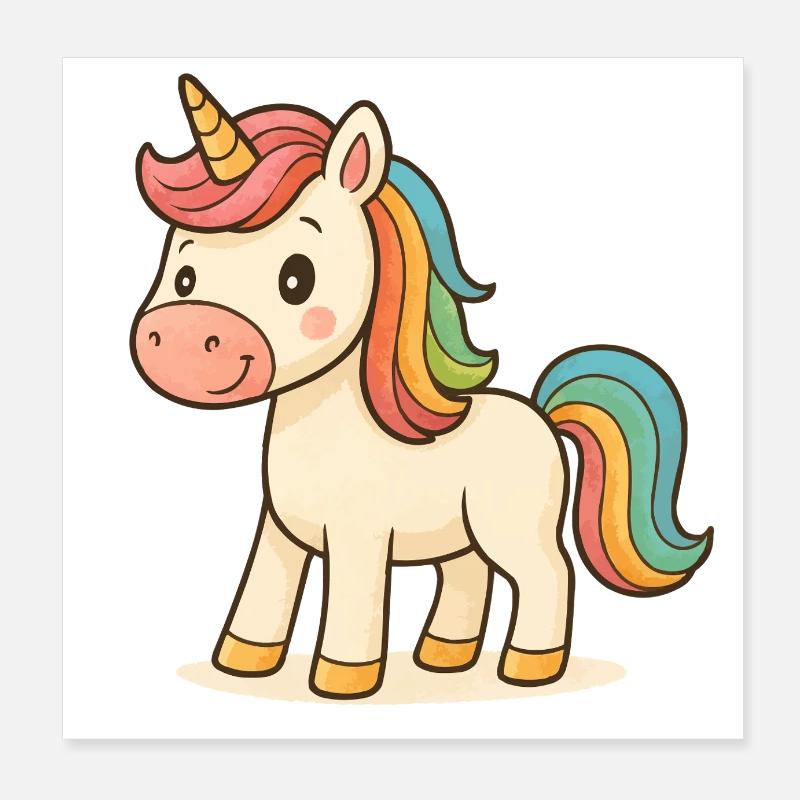 einhorn comic Poster 20x20 cm