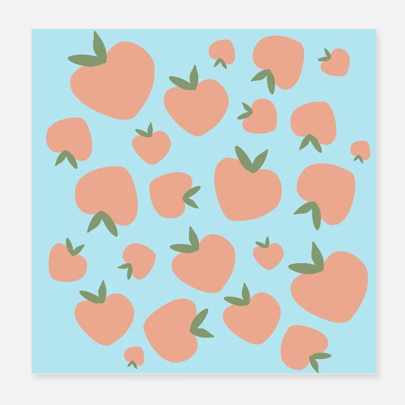 Pêches douces Poster 20 x 20 cm