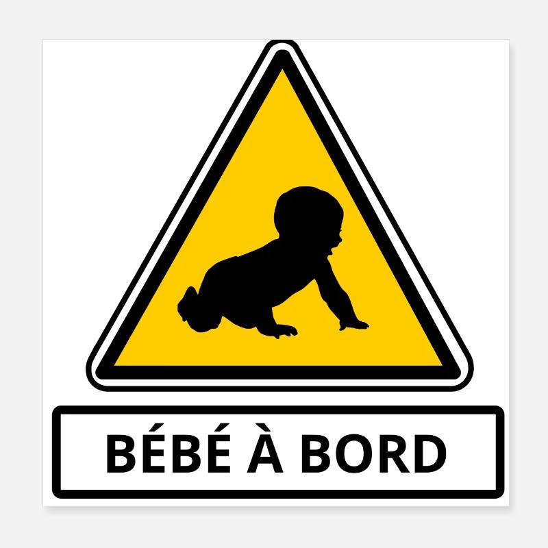 Bébé à bord Poster 20 x 20 cm