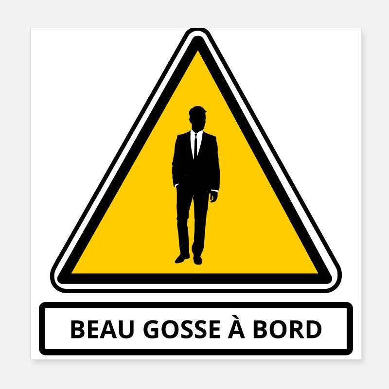 Handsome guy on board Poster 8" x 8" (20x20 cm)