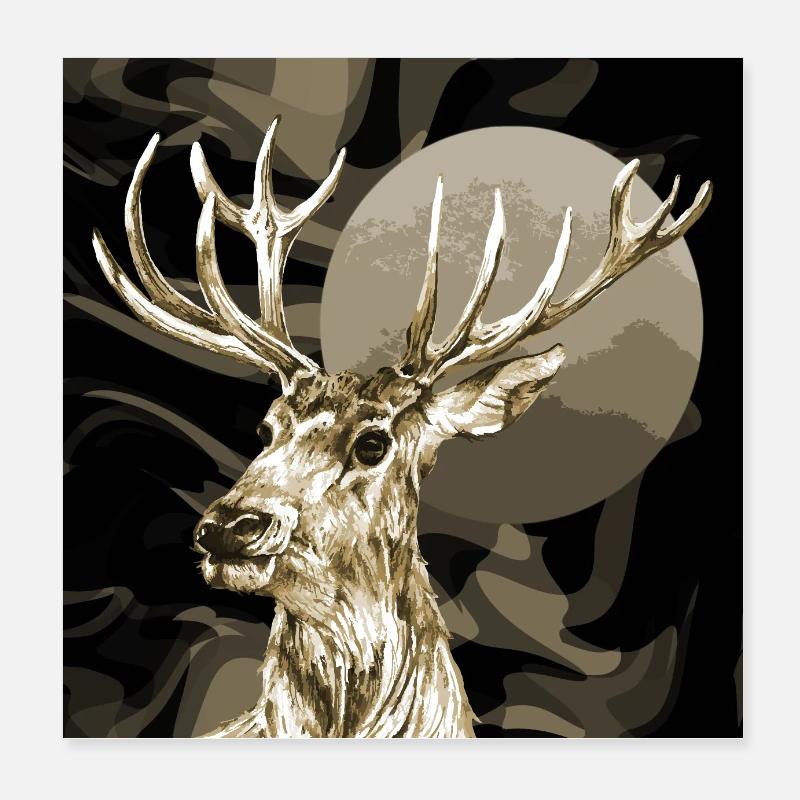 Cerf Poster 20 x 20 cm