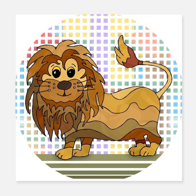 Löwe Poster 20x20 cm