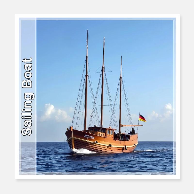 Boot - Poster 20x20 cm - Weiß