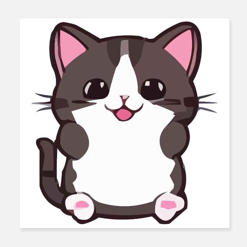 Bande dessinée Chat Poster 20 x 20 cm