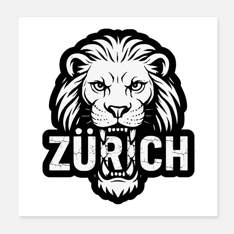 Zurich Lion Poster 20x20 cm