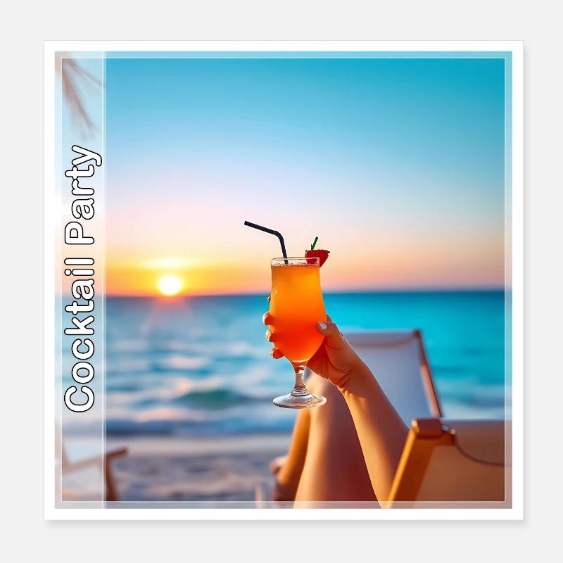 Cocktail - Poster 20 x 20 cm - blanc