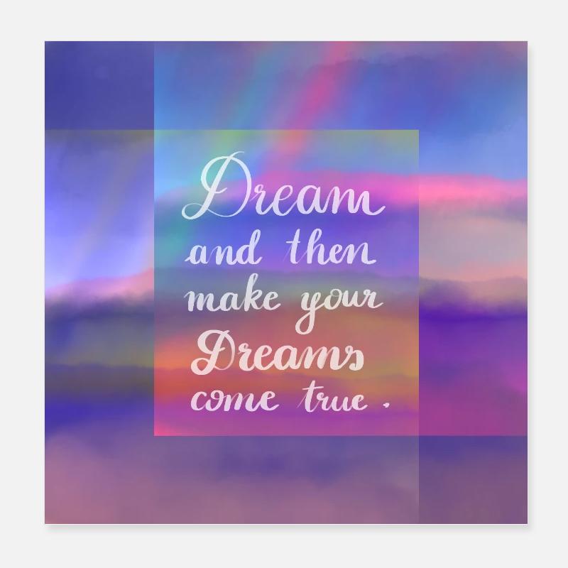 dreams come true - Poster 20x20 cm - Weiß