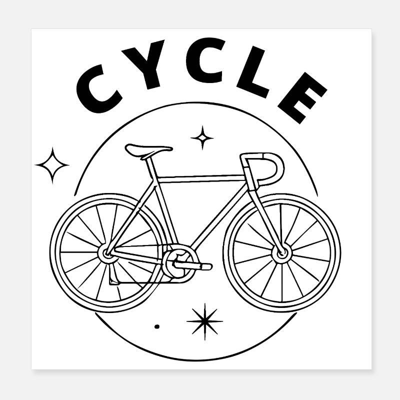 Fahrrad, Cycle Poster 20x20 cm