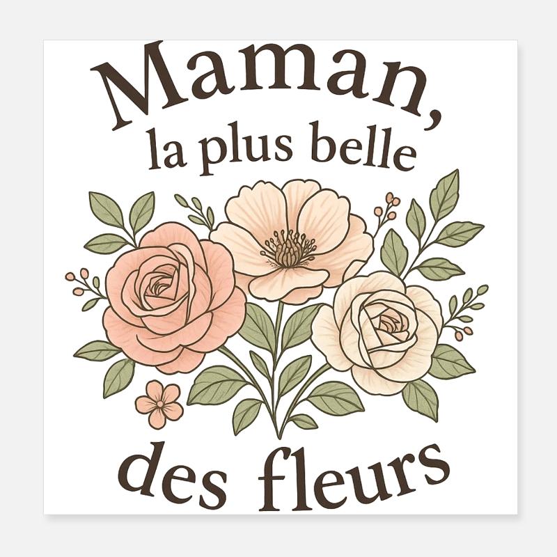 Mutter, die schönste aller Blumen Poster 20x20 cm