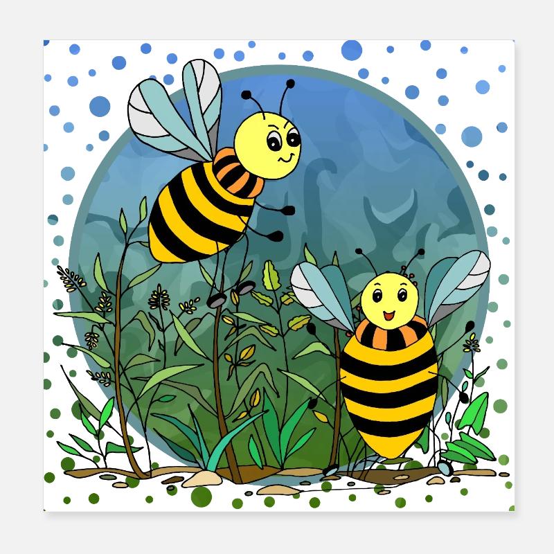 Insects Poster 8" x 8" (20x20 cm)