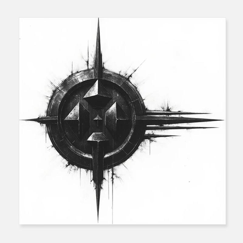 Usine 3 - Poster 20 x 20 cm - blanc