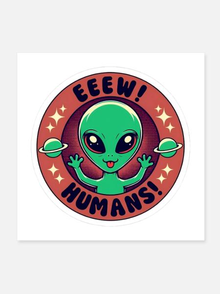 Ew Humains - Poster 20 x 20 cm - blanc