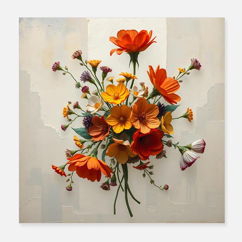 Bouquet Poster 8" x 8" (20x20 cm)