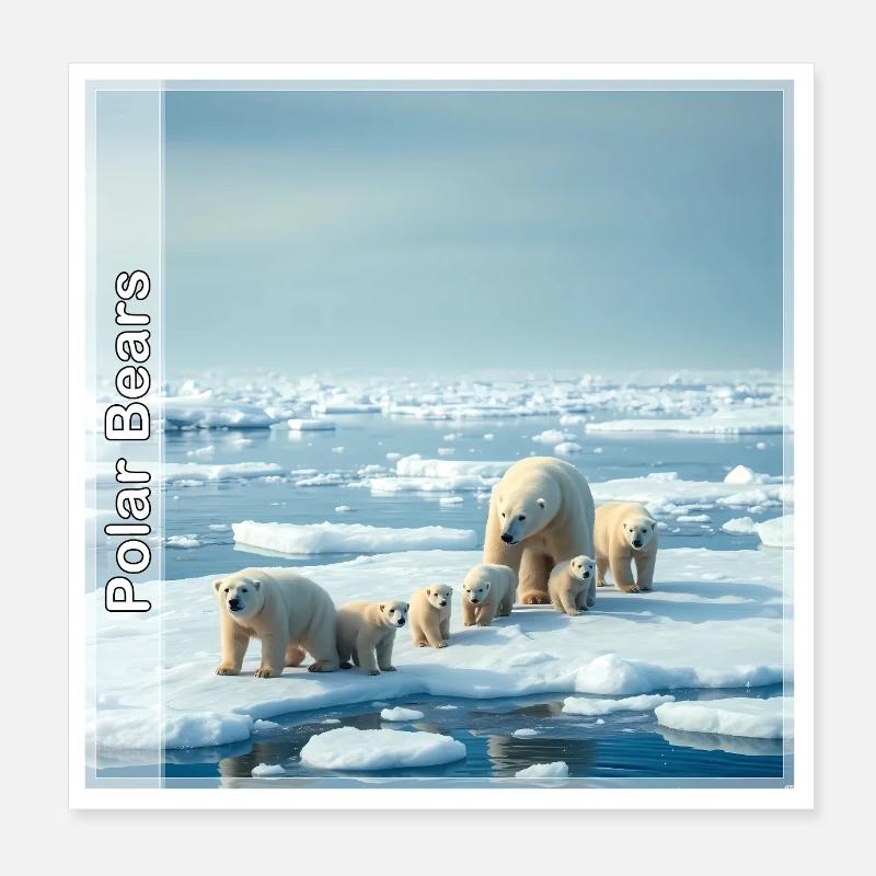 Ours blanc - Poster 20 x 20 cm - blanc