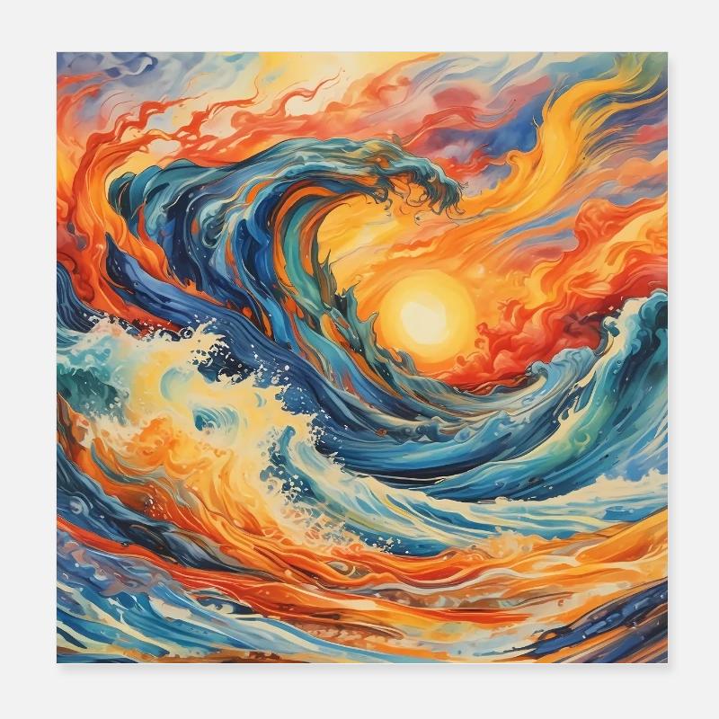 Flaming Flood Poster 8" x 8" (20x20 cm)