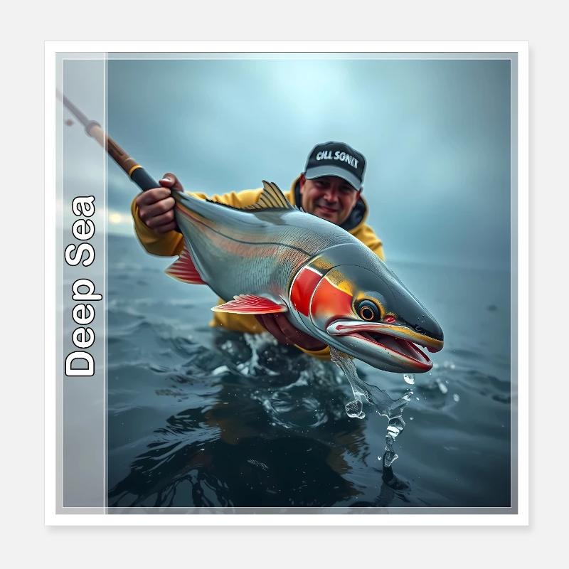 Fisch - Poster 20x20 cm - Weiß