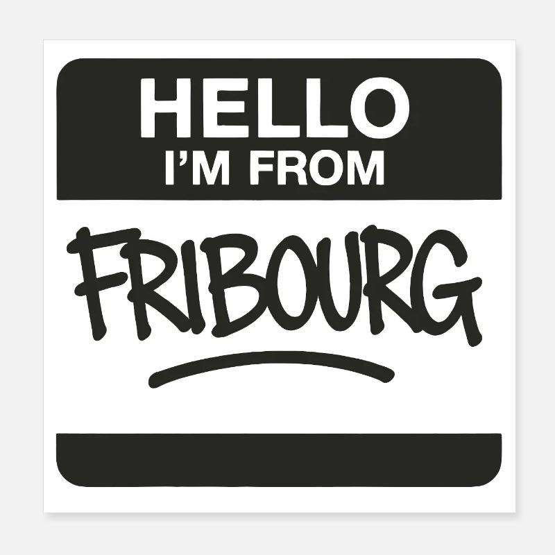 Fribourg Graffiti Sticker Poster 20x20 cm
