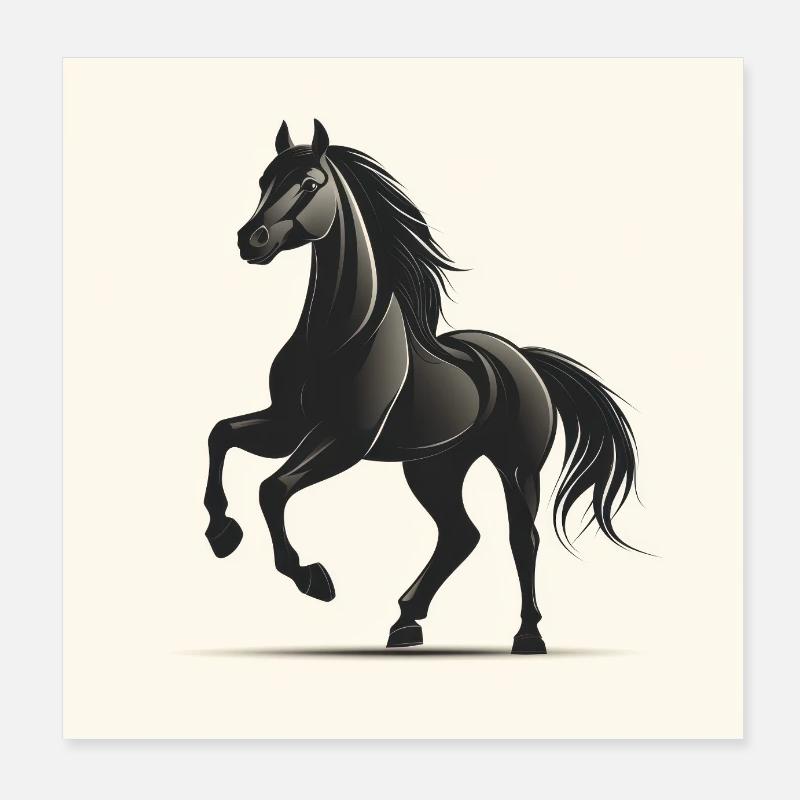 Mitternachtshengst Poster 20x20 cm