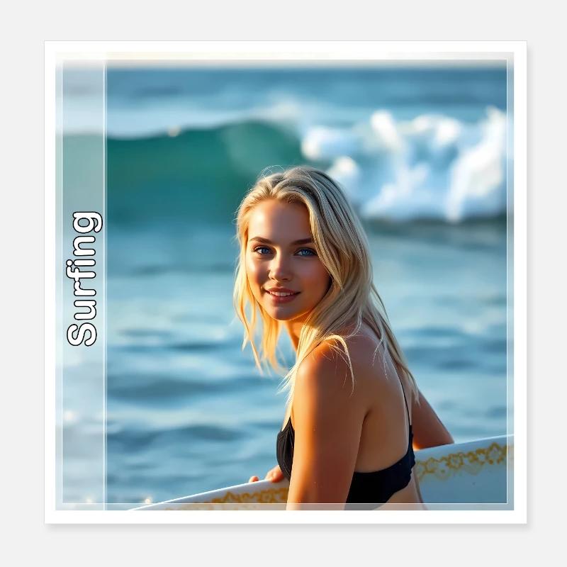 Surfing Poster 20x20 cm