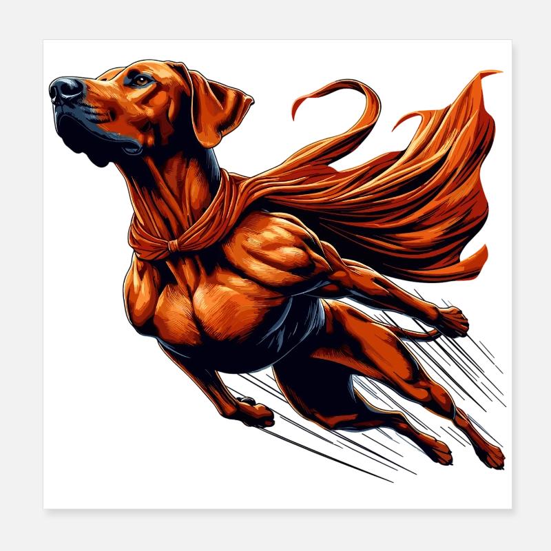Super chien Rhodesian Ridgeback RR Ridgie cadeau Poster 20 x 20 cm