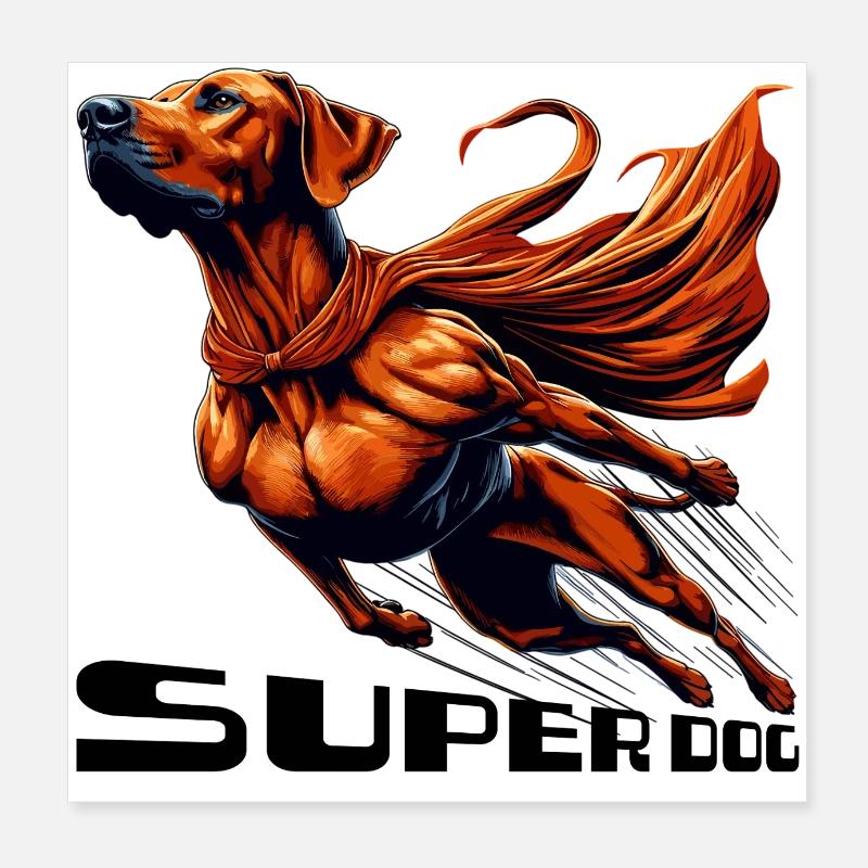 Super chien Rhodesian Ridgeback RR Ridgie cadeau Poster 20 x 20 cm