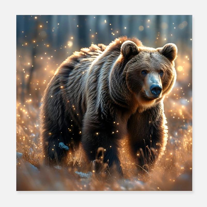 Power Animal Magical Bear Poster 8" x 8" (20x20 cm)